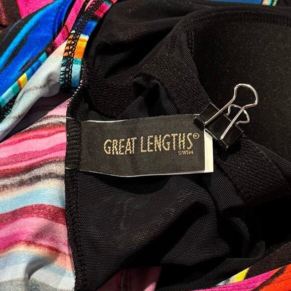 NWT Great Lengths Swimsuit One Piece Y2K Retro Maximalist Rainbow Colorful 8 - Picture 2 of 9